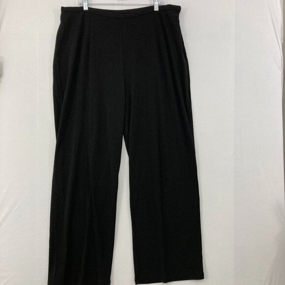 NWT Vintage Talbots size 3X Black Wide Leg Soft Stretch Side Zip Pants Office - Picture 1 of 10